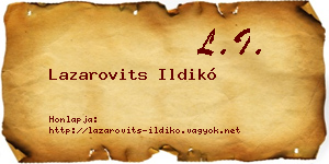Lazarovits Ildikó névjegykártya