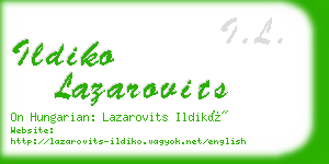 ildiko lazarovits business card